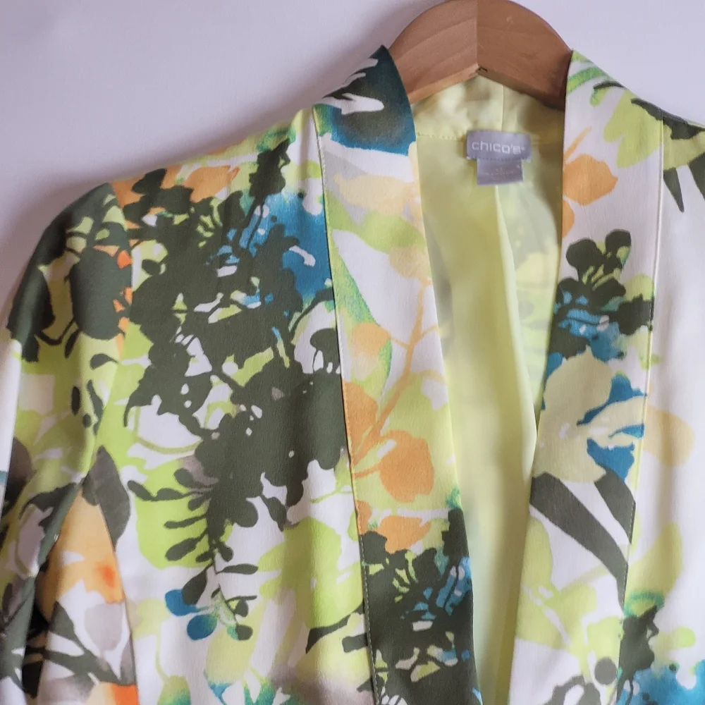Chico's 0 Multicolor Abstract Jacket - Picture 2 of 11